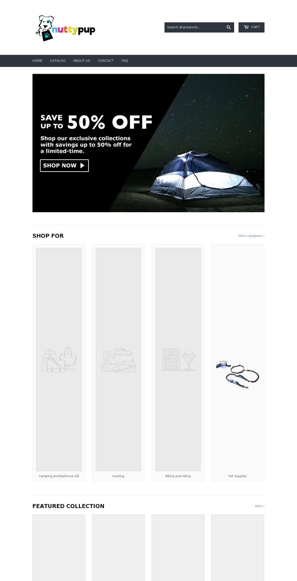 nuttypup.com — Shopify storefront screenshot