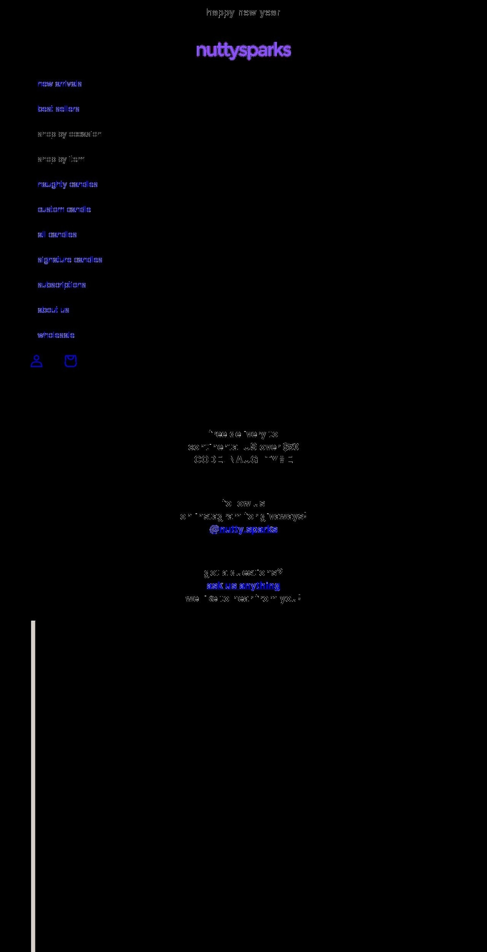 nuttysparks.com shopify website screenshot