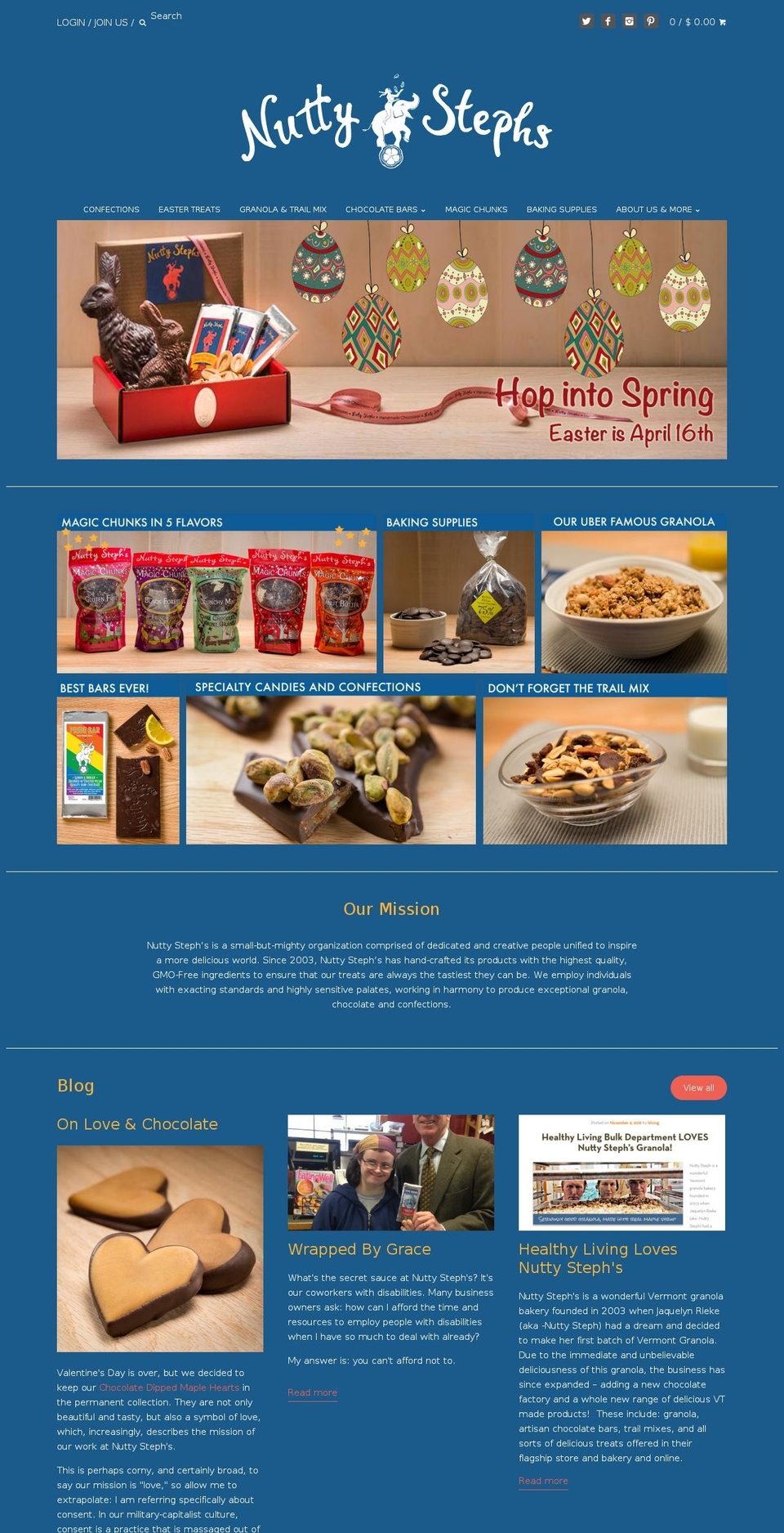 nuttystephs.com shopify website screenshot