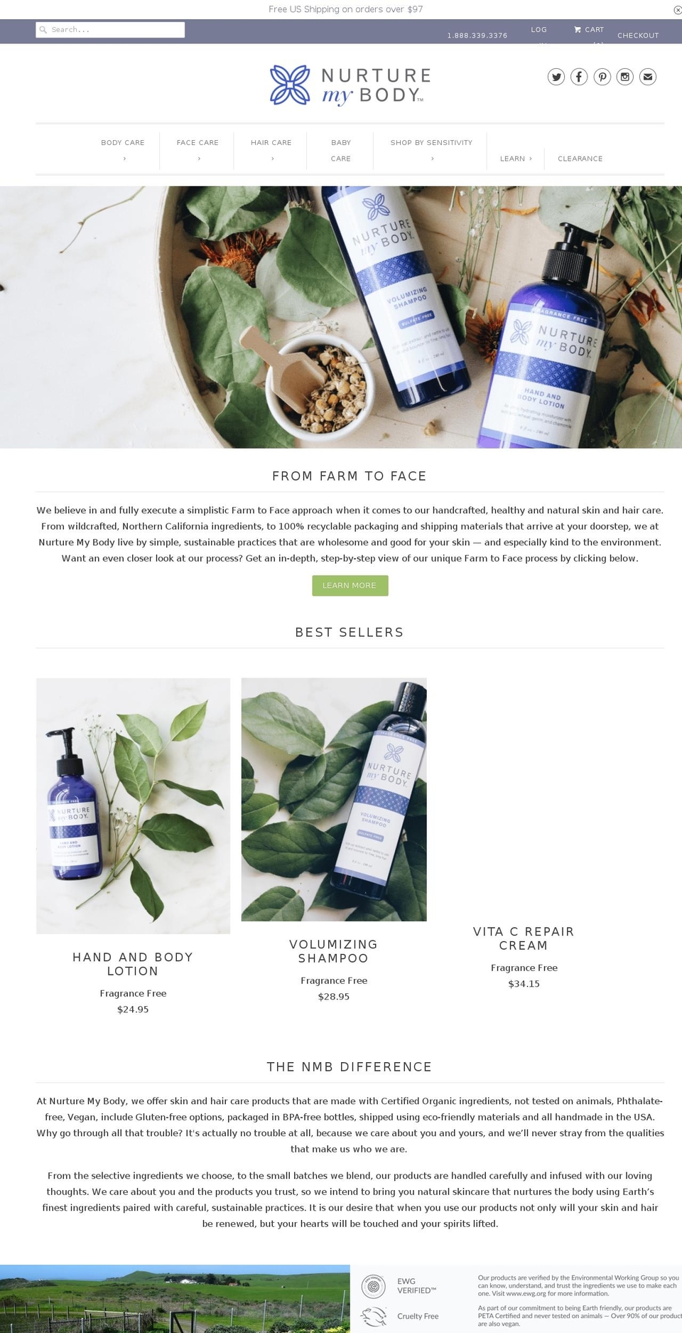 nuturemybody.com — Shopify storefront screenshot