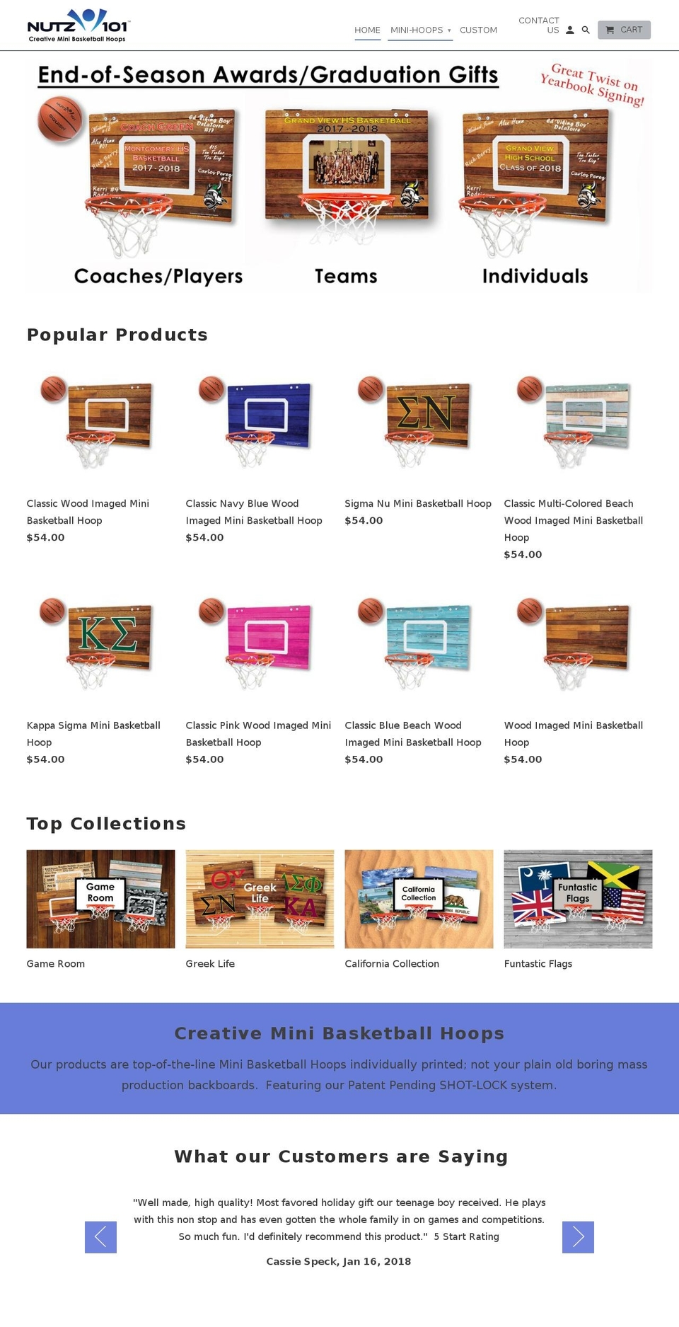 nutz101.com — Shopify storefront screenshot