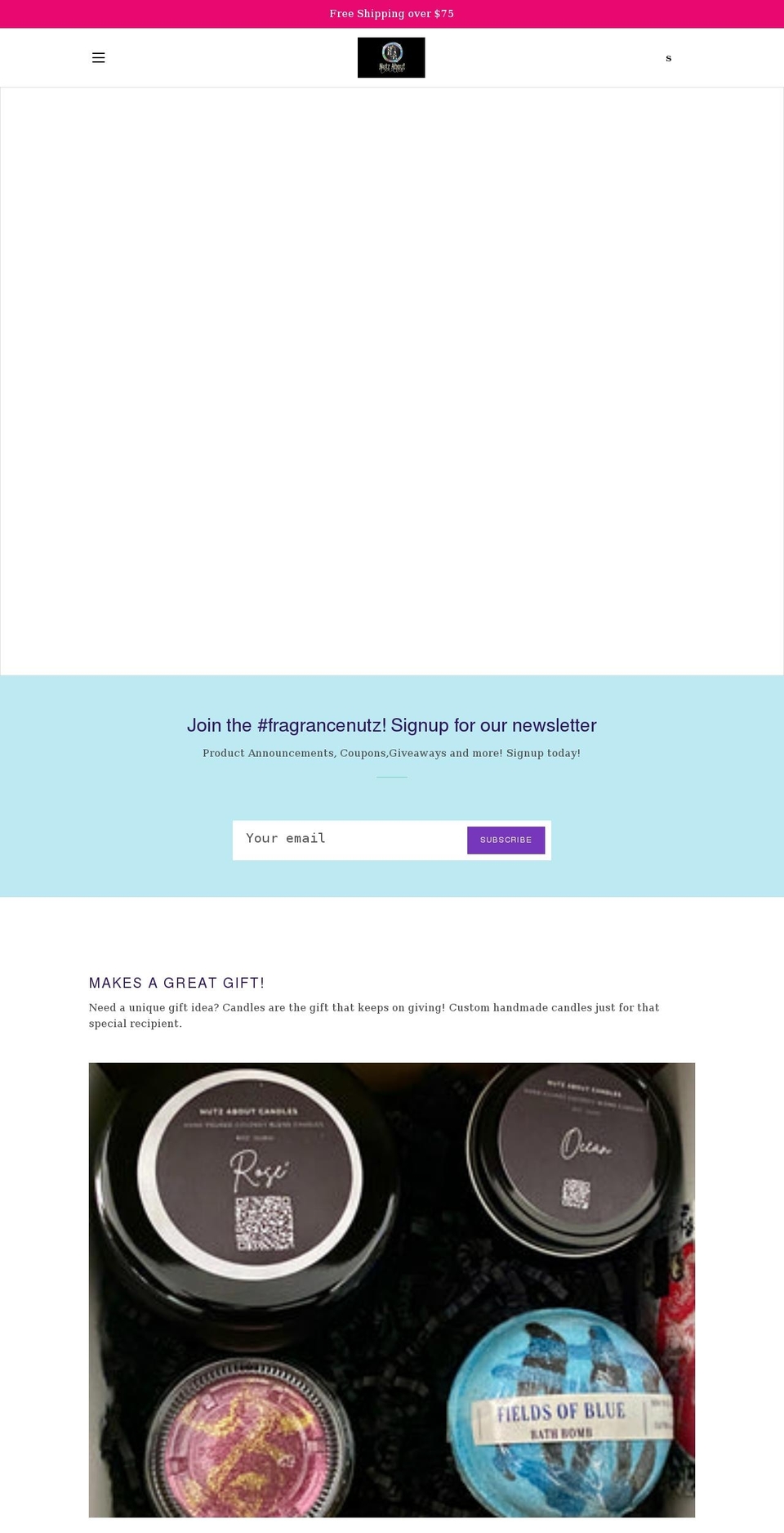 nutzaboutcandles.com shopify website screenshot