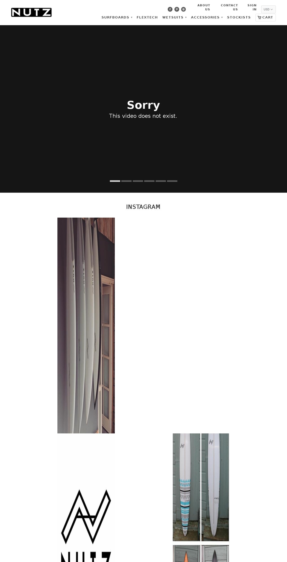 nutzsurfboards.com shopify website screenshot