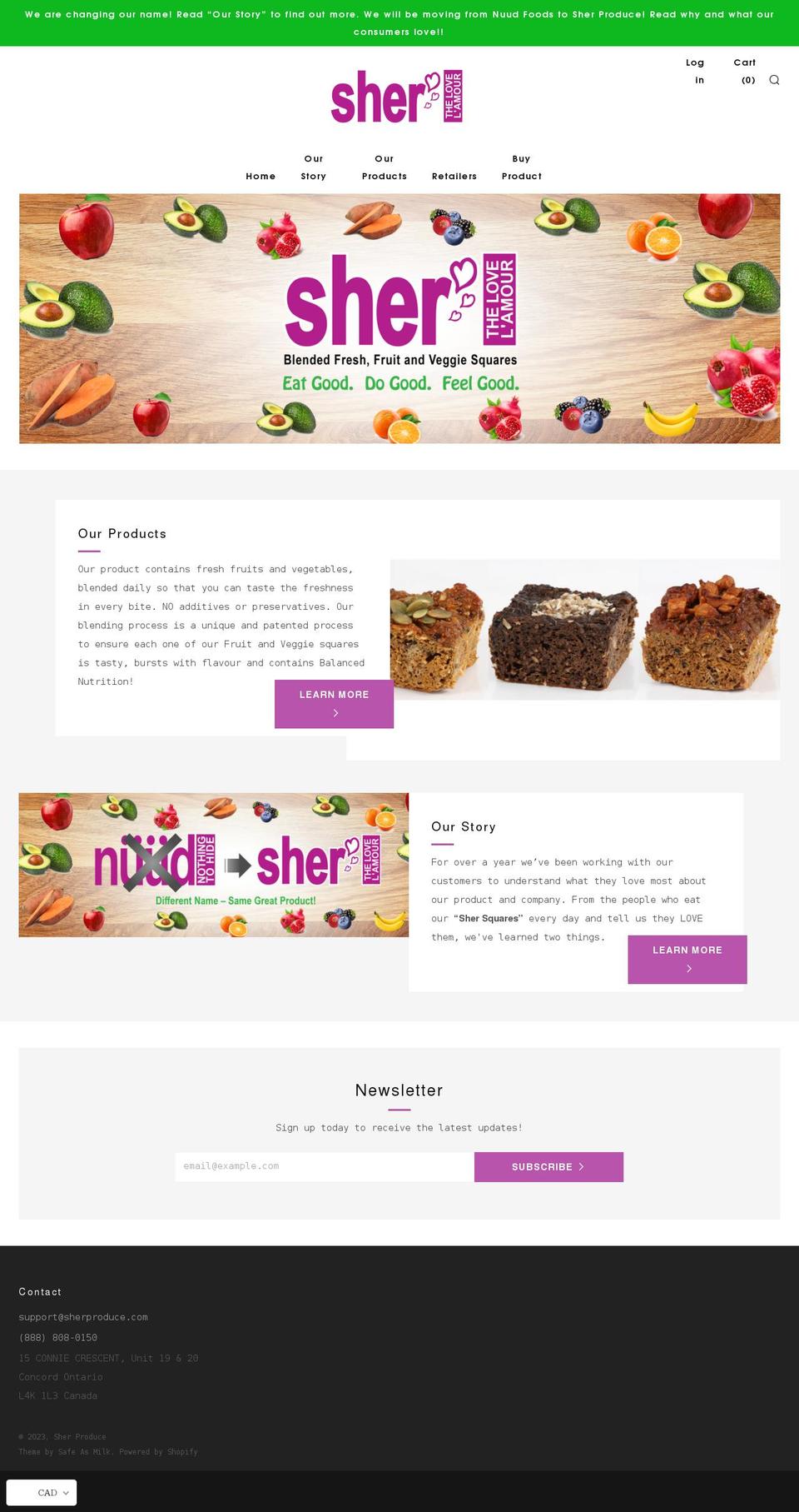 nuudfoods.com — Shopify storefront screenshot