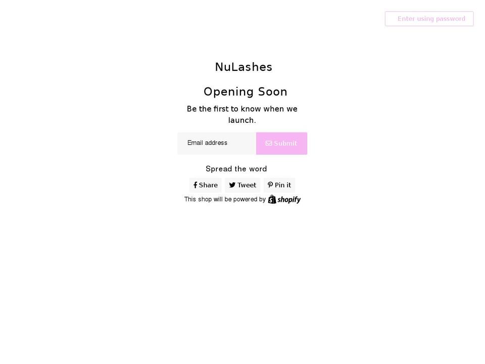 nuulashes.myshopify.com shopify website screenshot