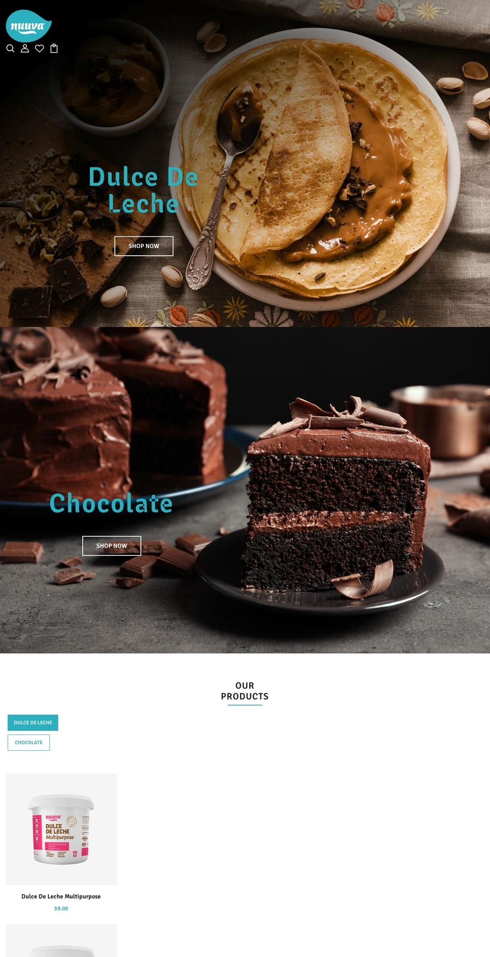 Bakery Shopify theme site example nuuva.us