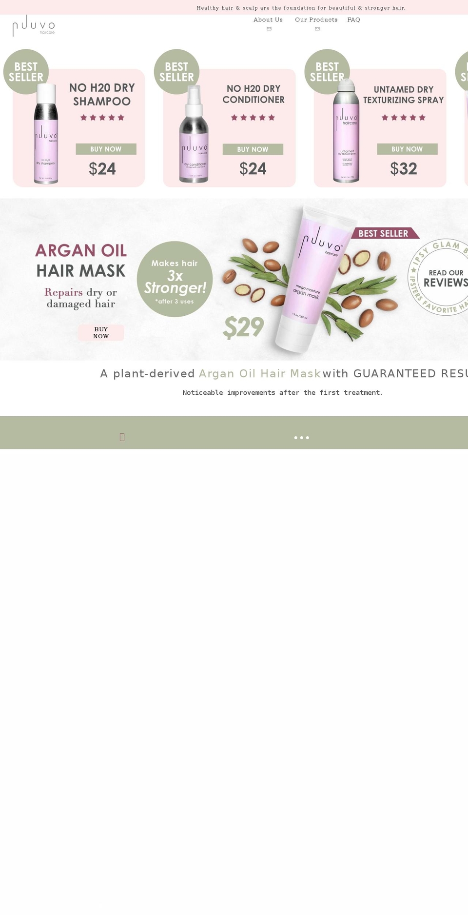 nuuvohaircare.com shopify website screenshot