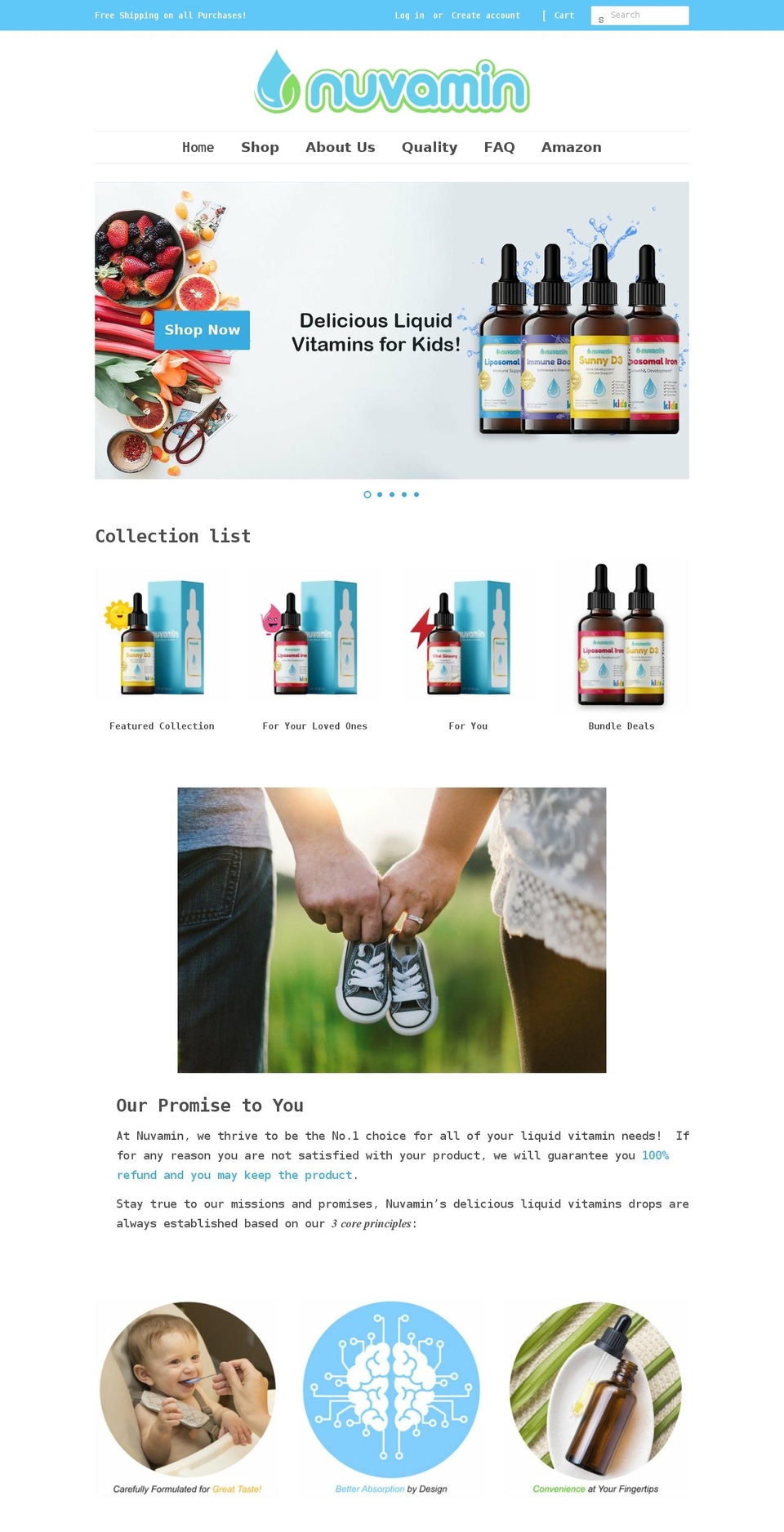 nuvamin.com shopify website screenshot