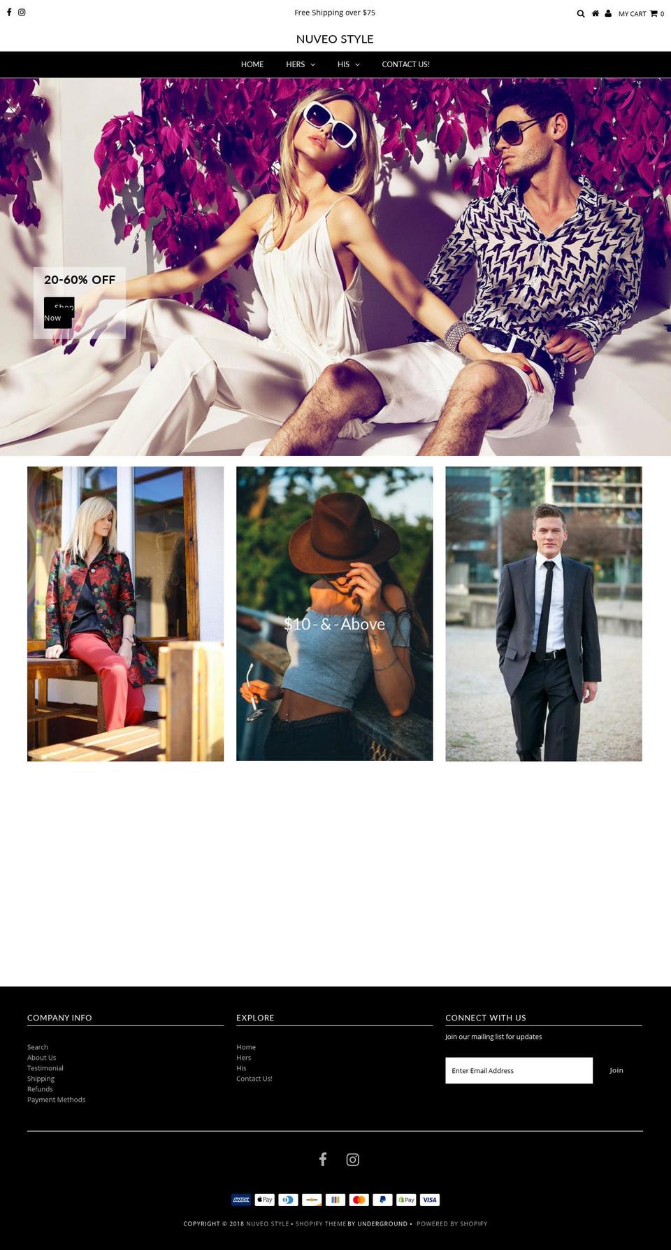 nuveostyle.com — Shopify storefront screenshot