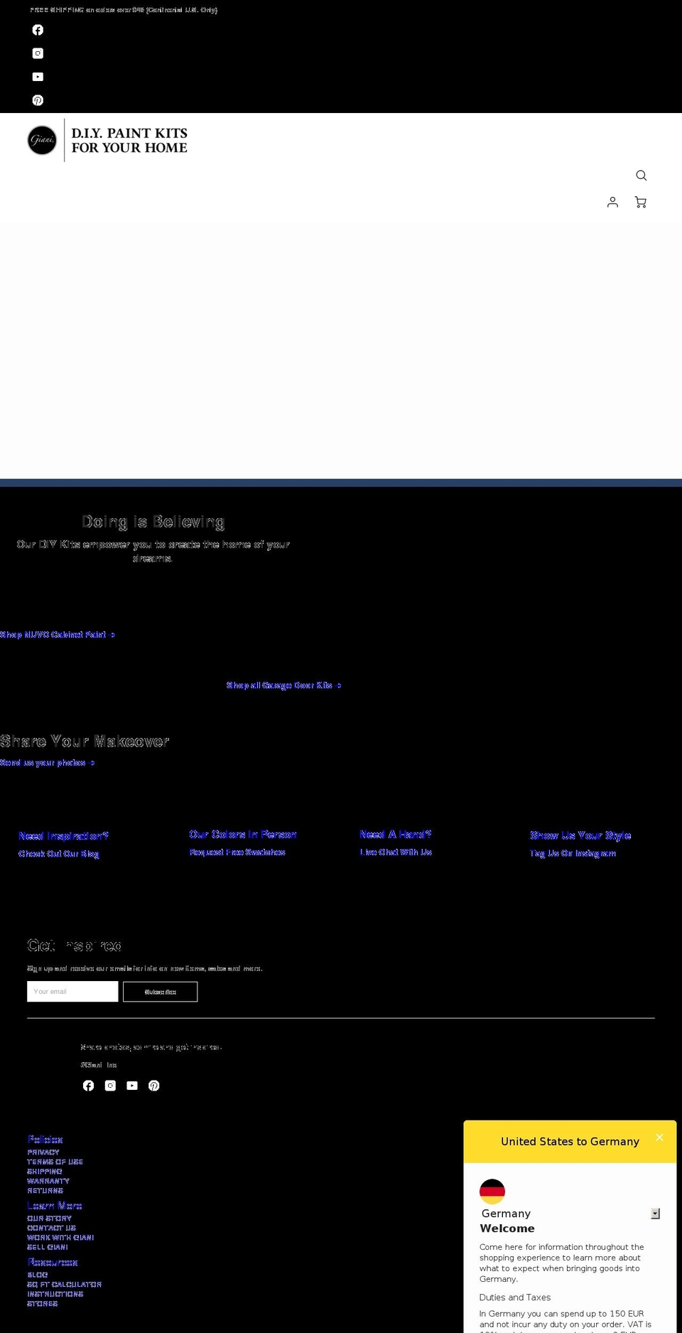 nuvocabinetpaint.com — Shopify storefront screenshot