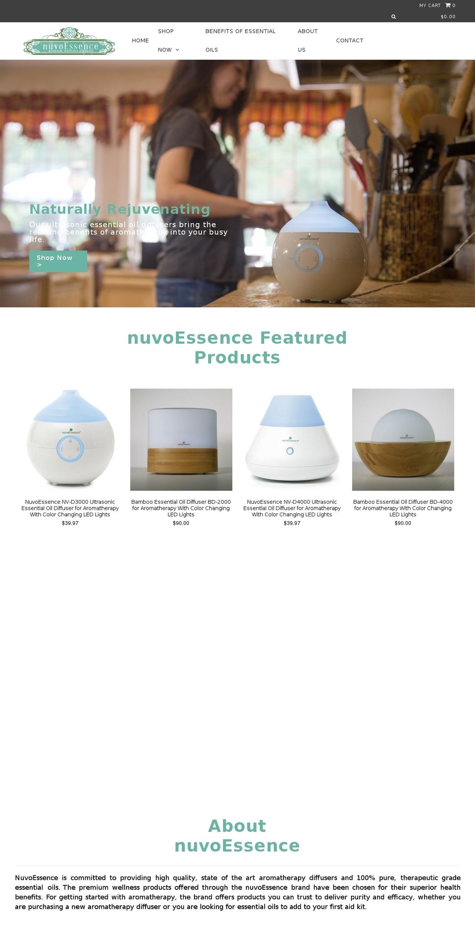 nuvoessence.net shopify website screenshot