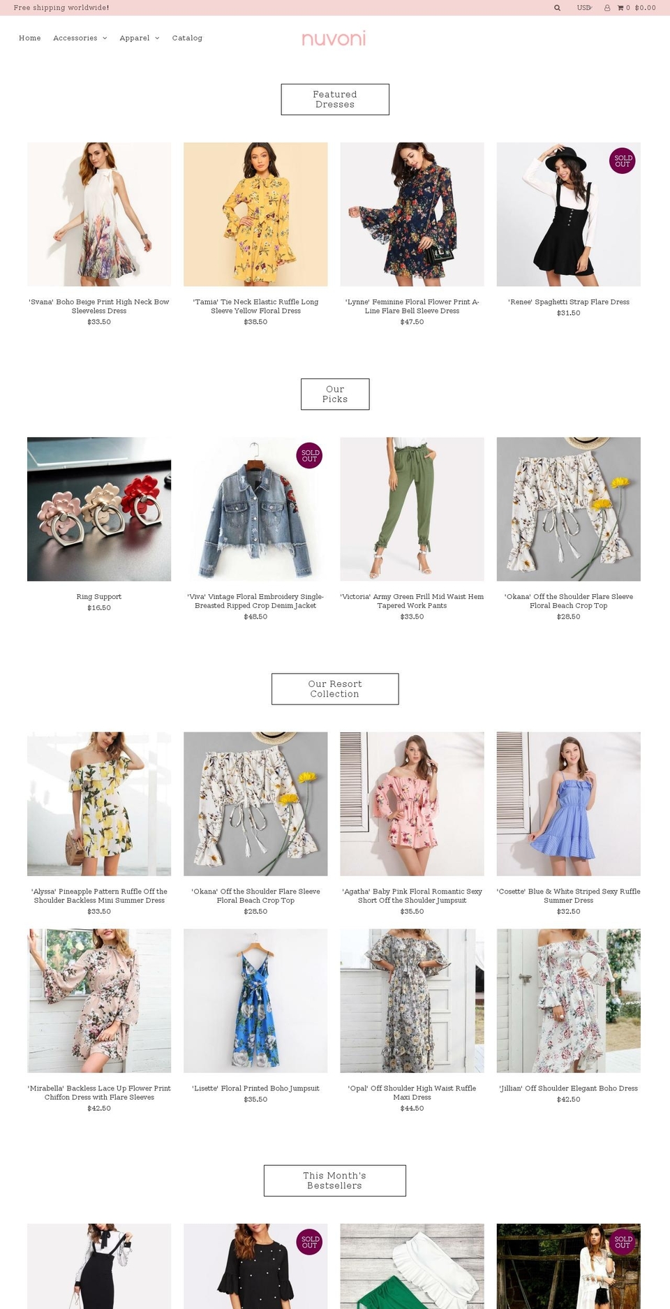 nuvonishop.com shopify website screenshot