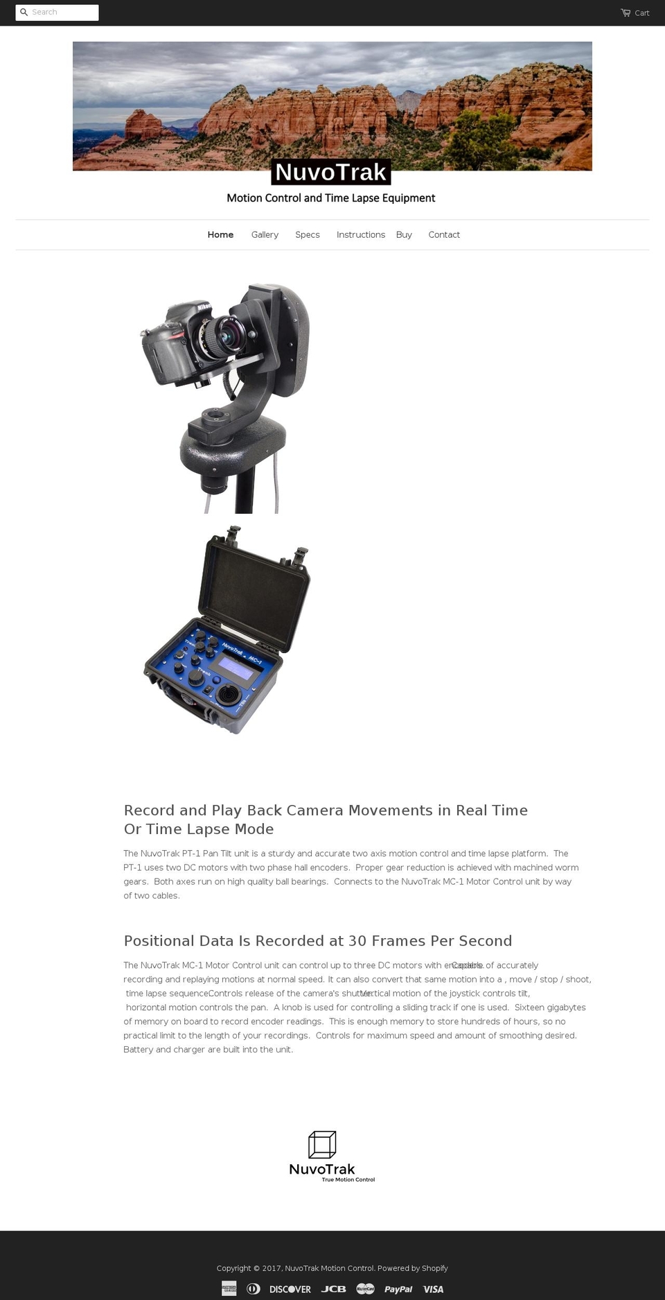 nuvotrak.com shopify website screenshot