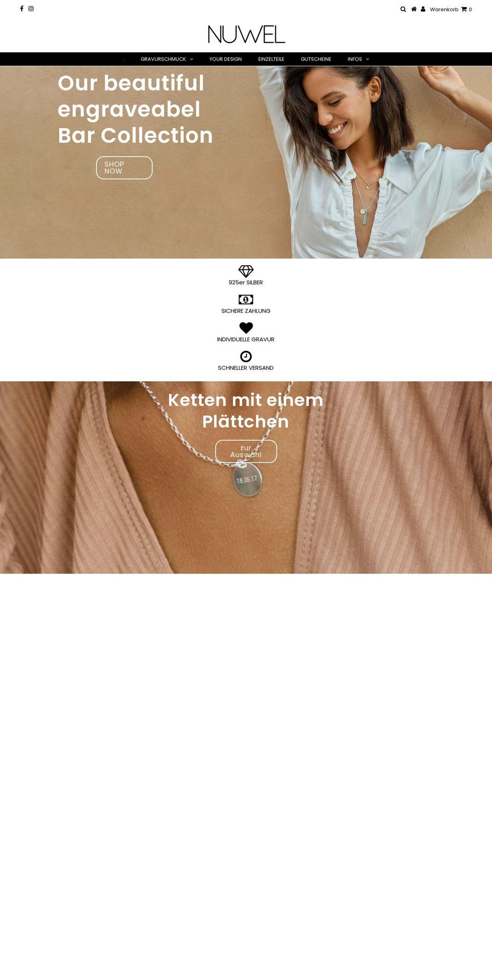 nuwel-jewellery.com shopify website screenshot