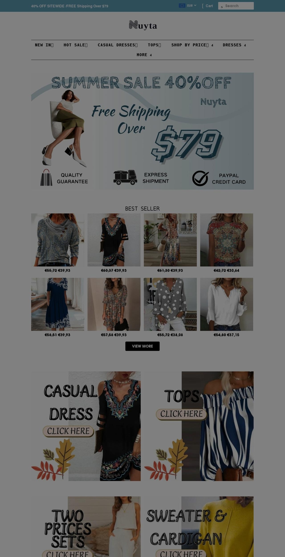 nuyta.com shopify website screenshot