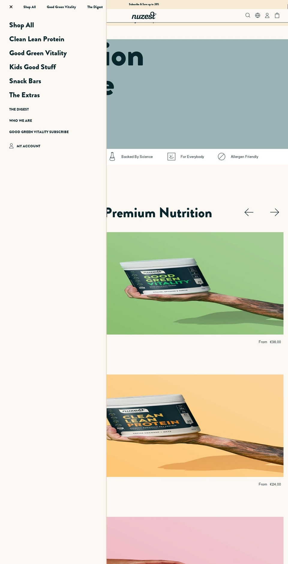 nuzest.de shopify website screenshot