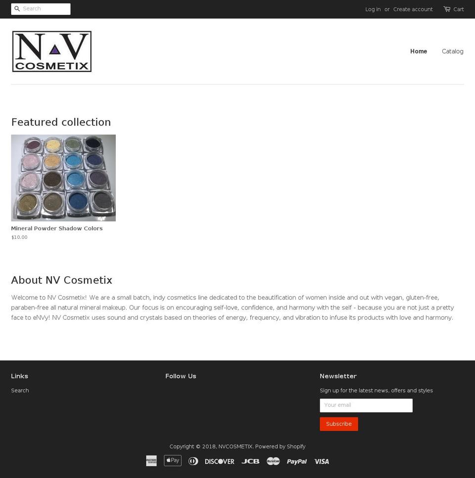 nvcosmetix.com — Shopify storefront screenshot