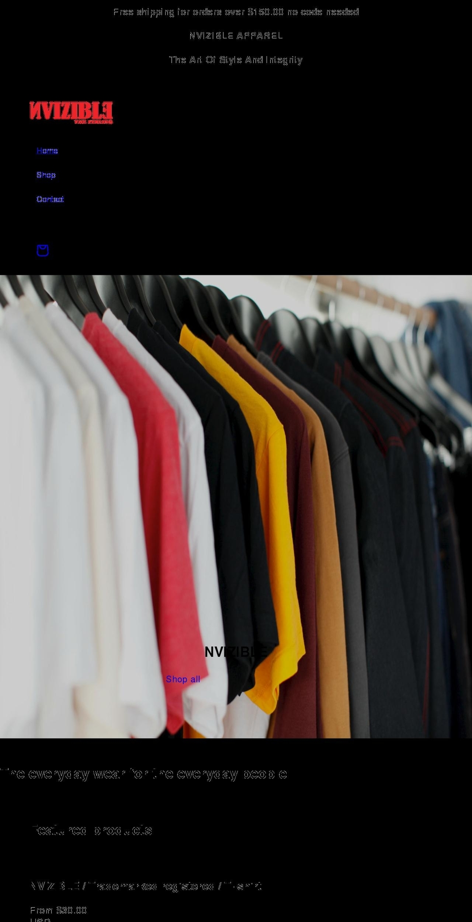 nvizible72.com shopify website screenshot