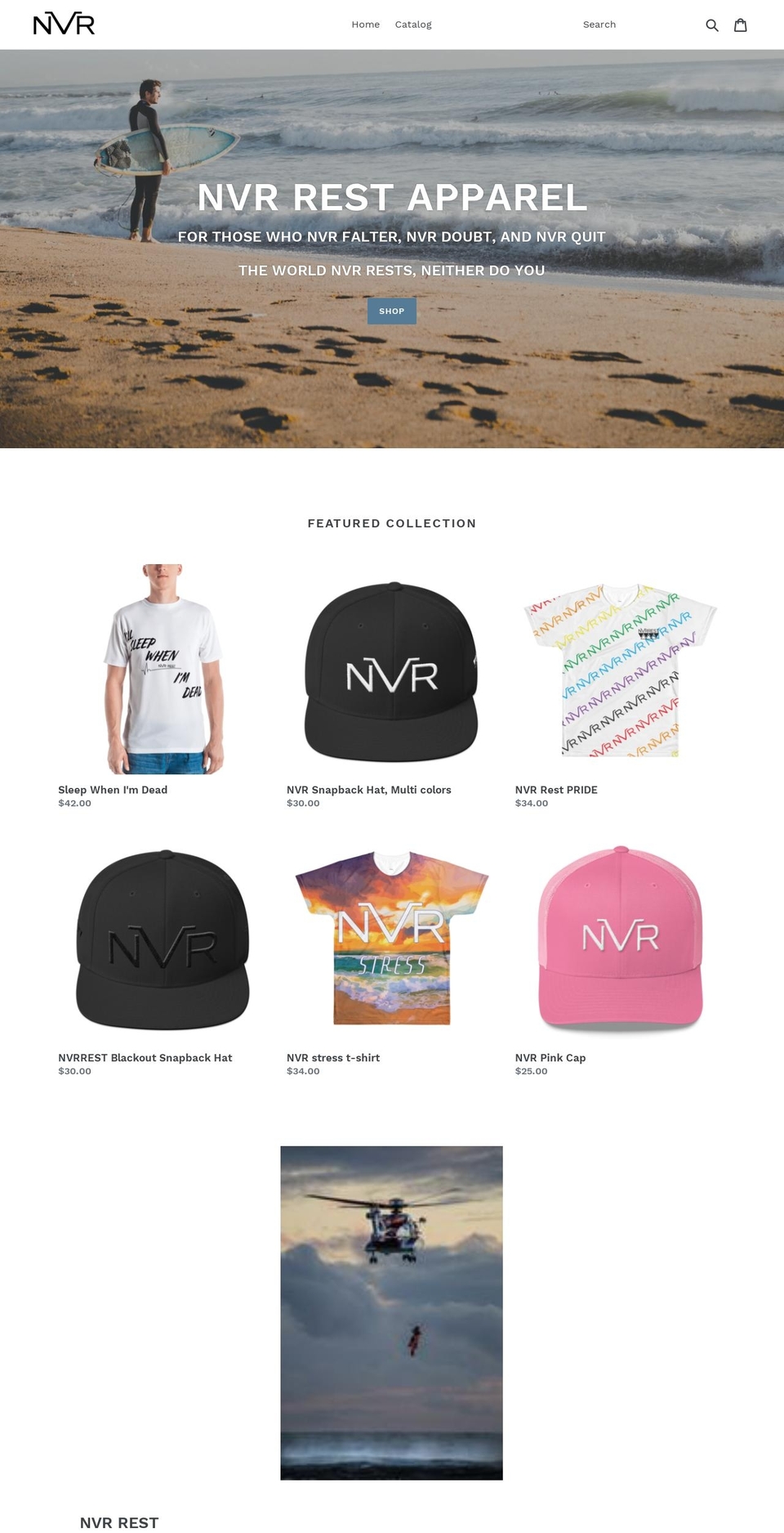 nvrapparel.com — Shopify storefront screenshot