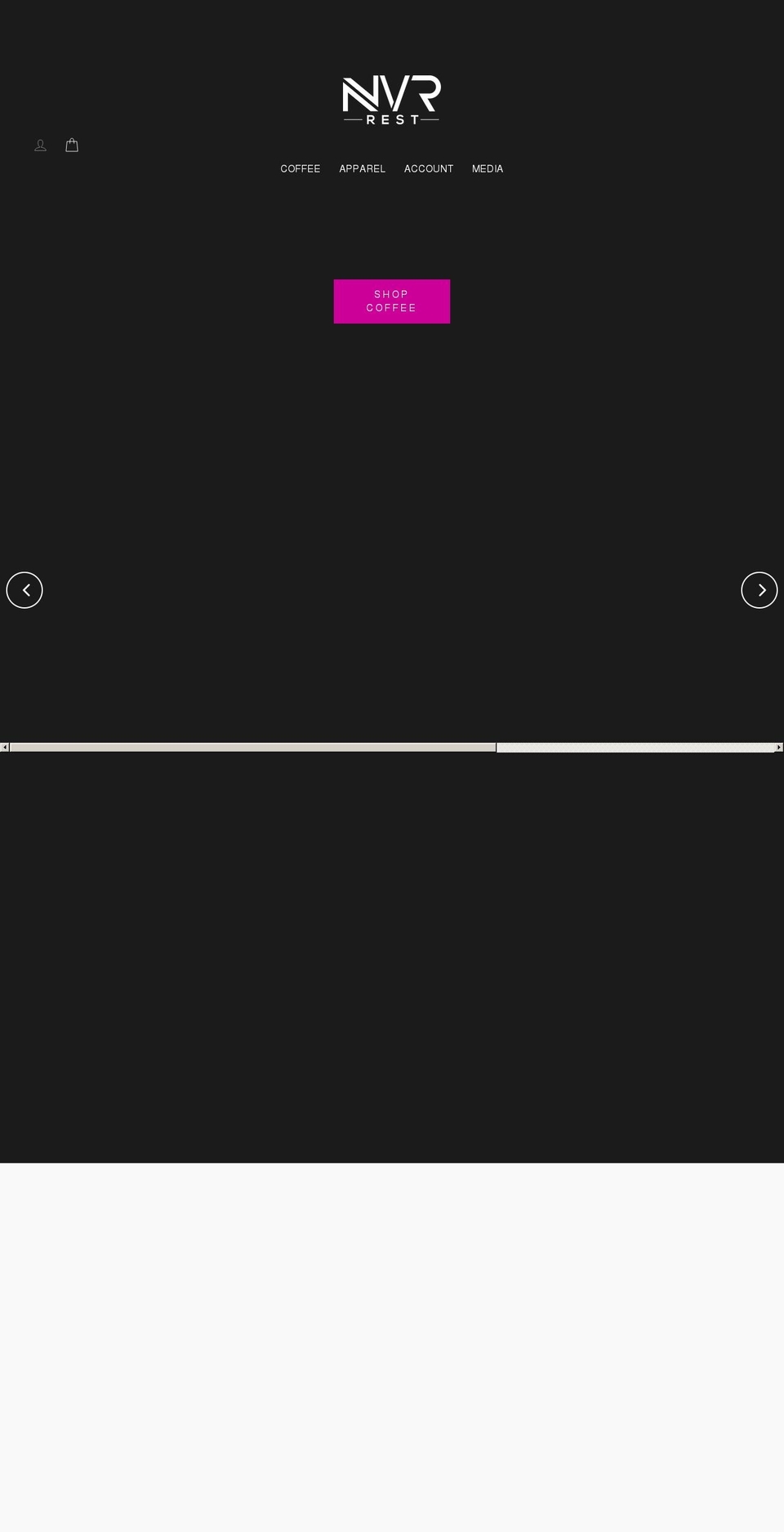 nvrrest.com shopify website screenshot