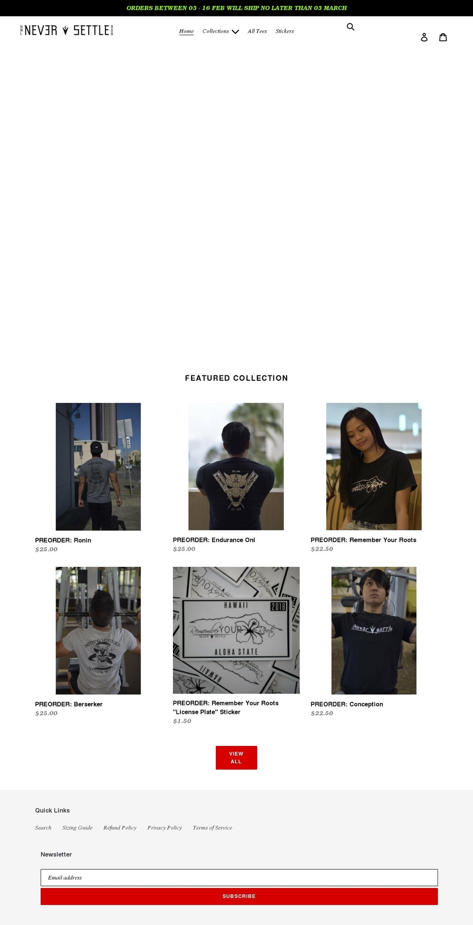 nvrstle.com shopify website screenshot
