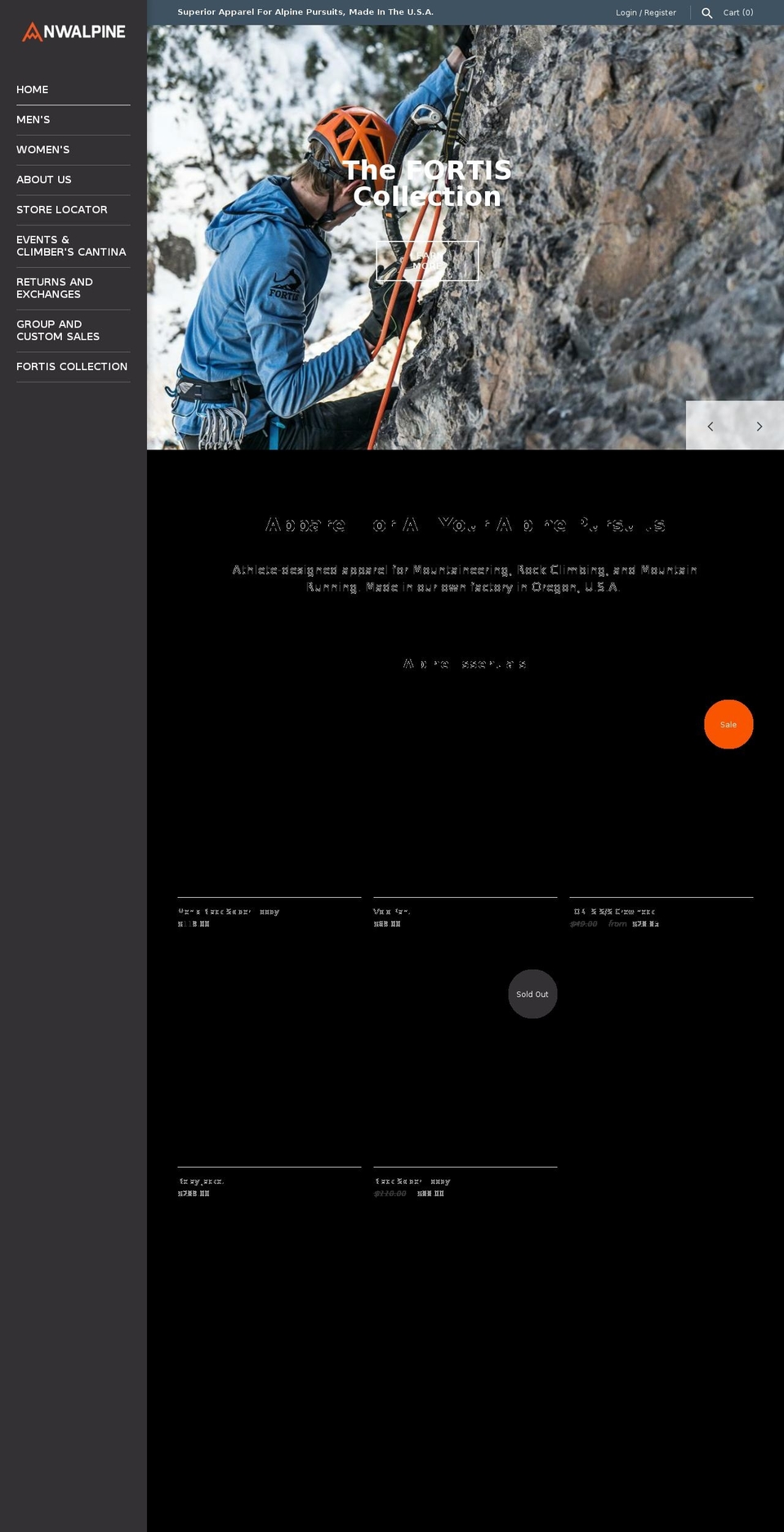 nwalpine.com — Shopify storefront screenshot