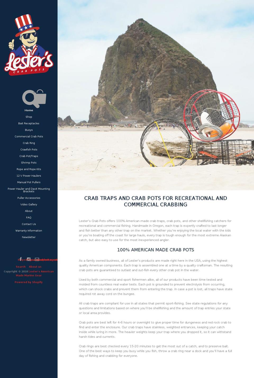 nwcrabpotsandaccessories.com shopify website screenshot