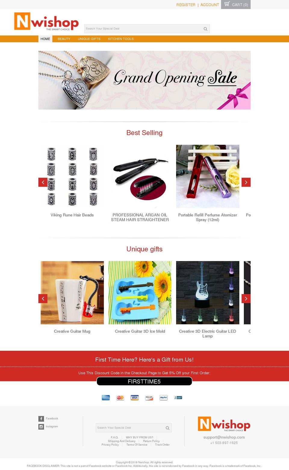 nwishop.com — Shopify storefront screenshot
