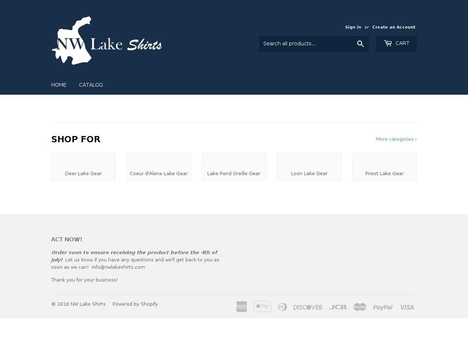 nwlakeshirts.com — Shopify storefront screenshot