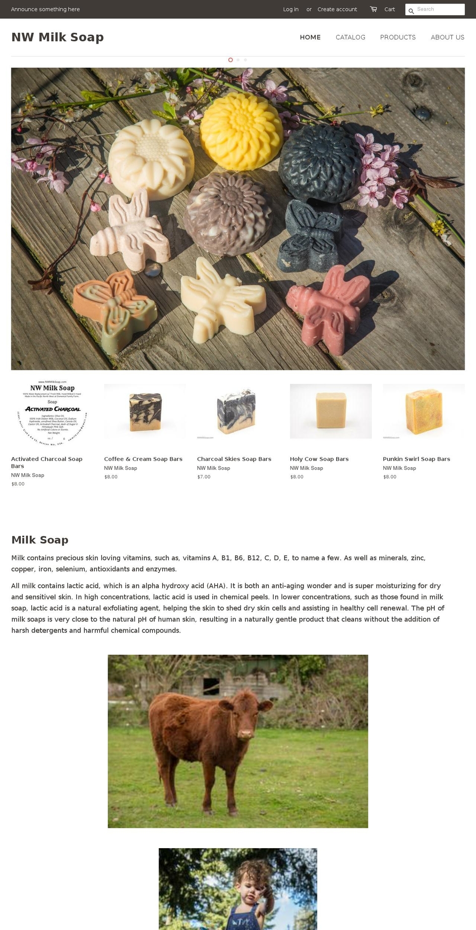 nwmilksoap.com — Shopify storefront screenshot