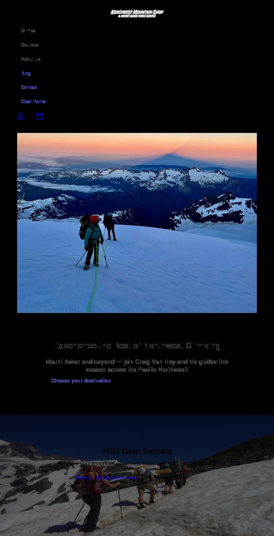 nwmountainshop.com shopify website screenshot