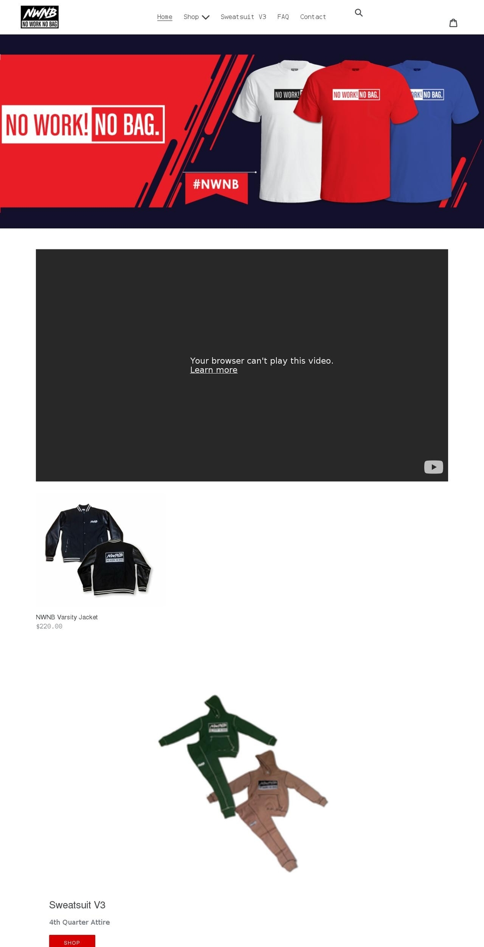 nwnbcollection.com shopify website screenshot