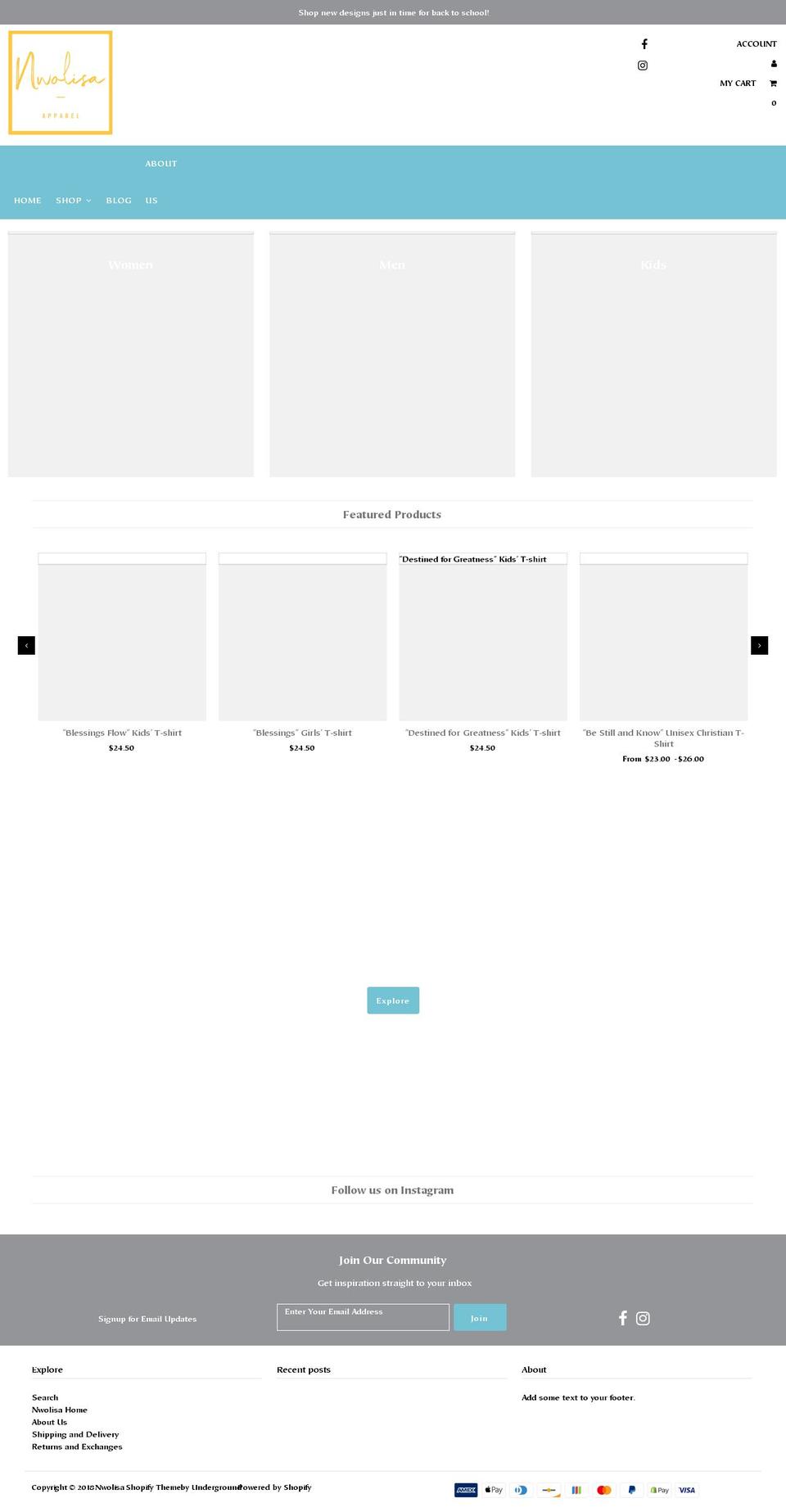 nwolisallc.com — Shopify storefront screenshot