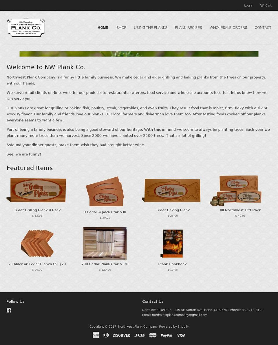 nwplank.com shopify website screenshot
