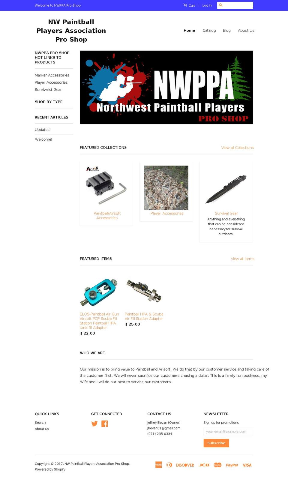 nwppaproshop.com shopify website screenshot