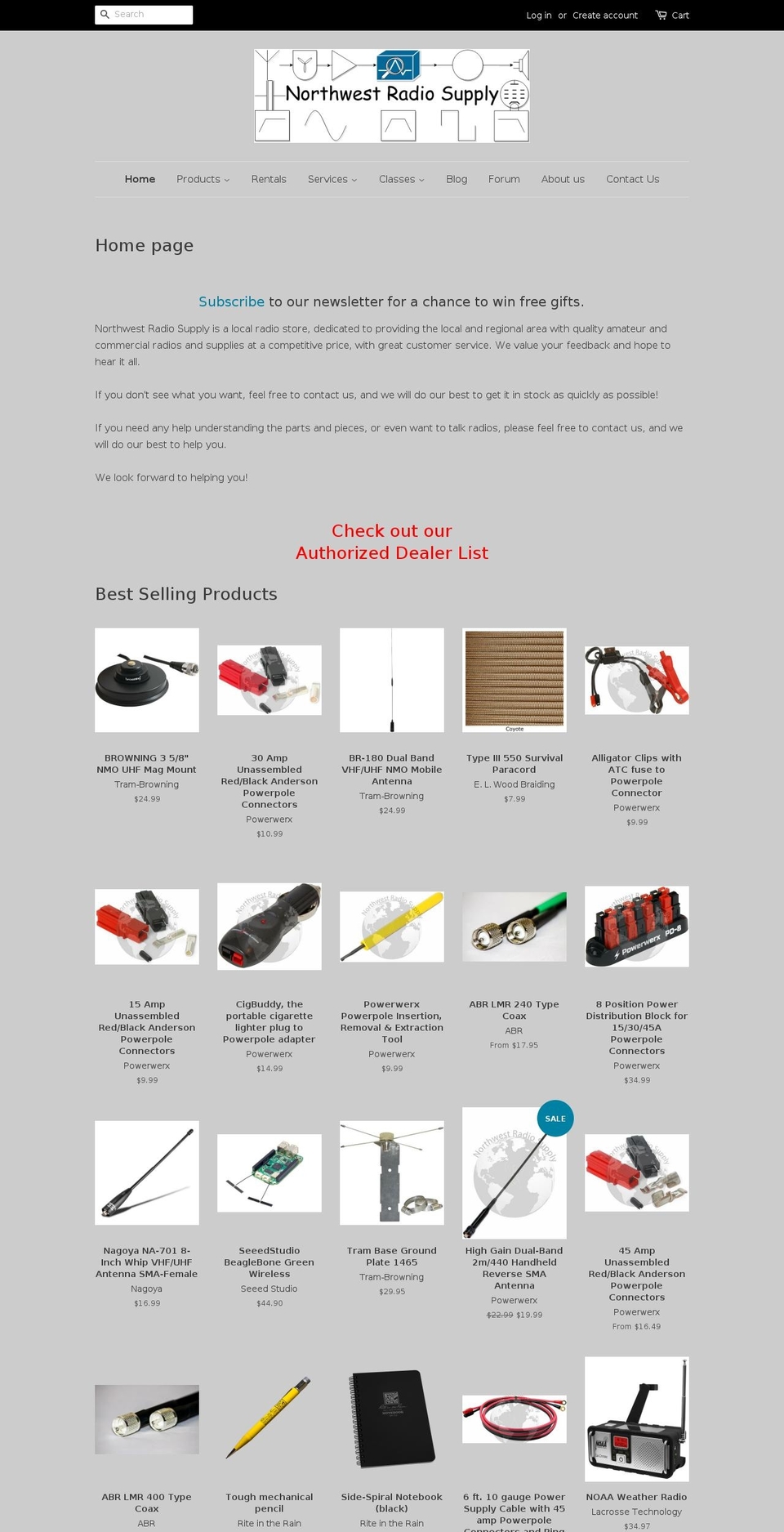 nwradiosupply.com shopify website screenshot