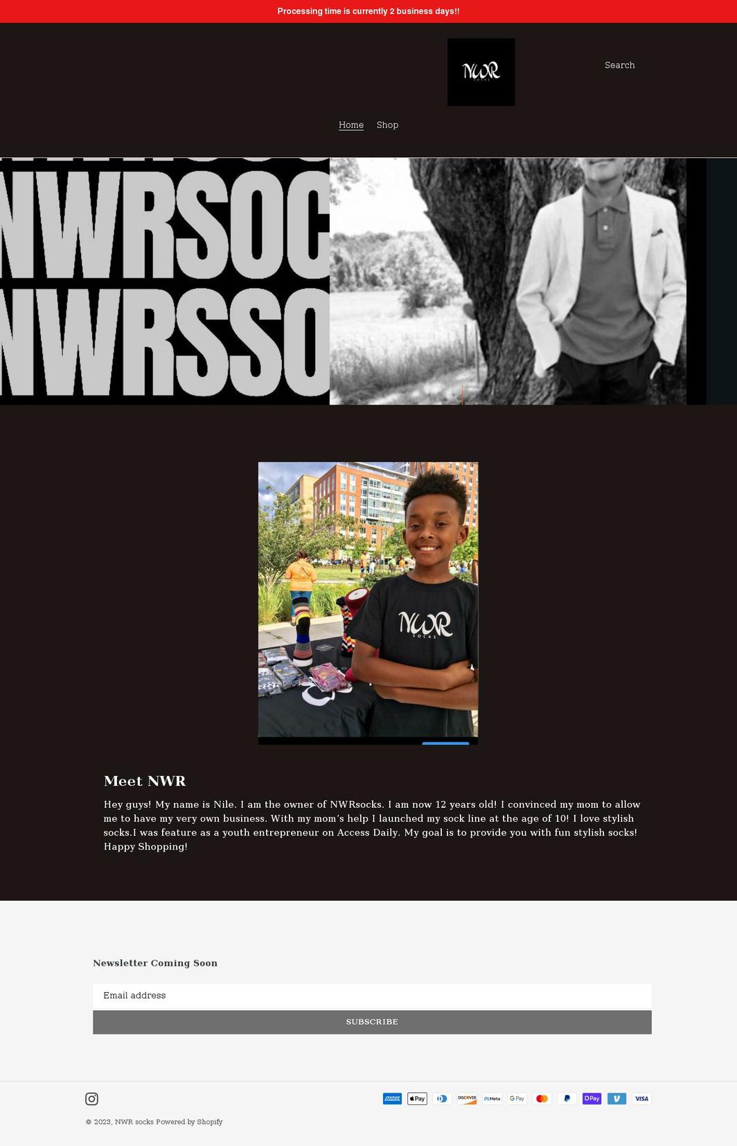nwrsocks.com shopify website screenshot
