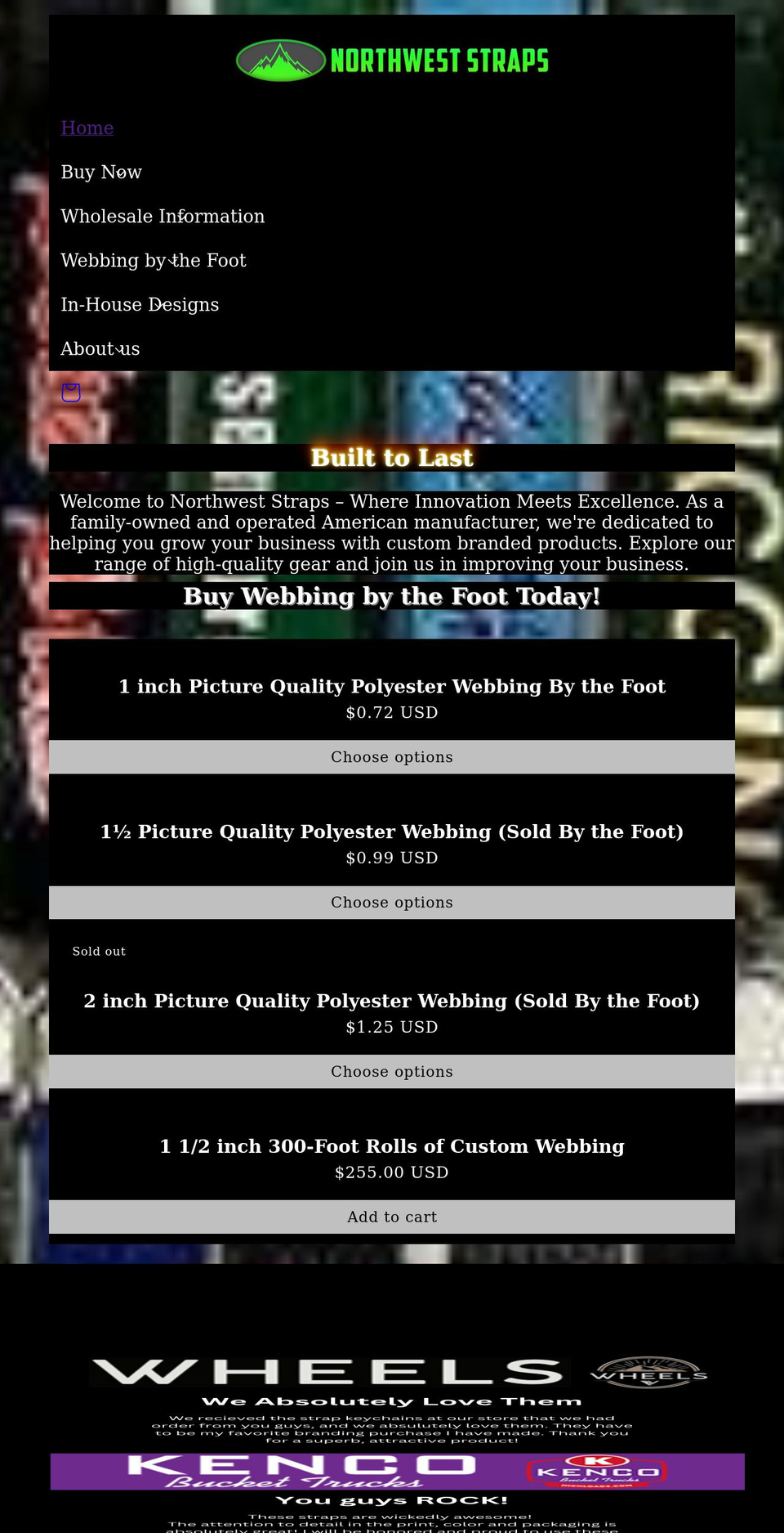 nwstraps.com shopify website screenshot