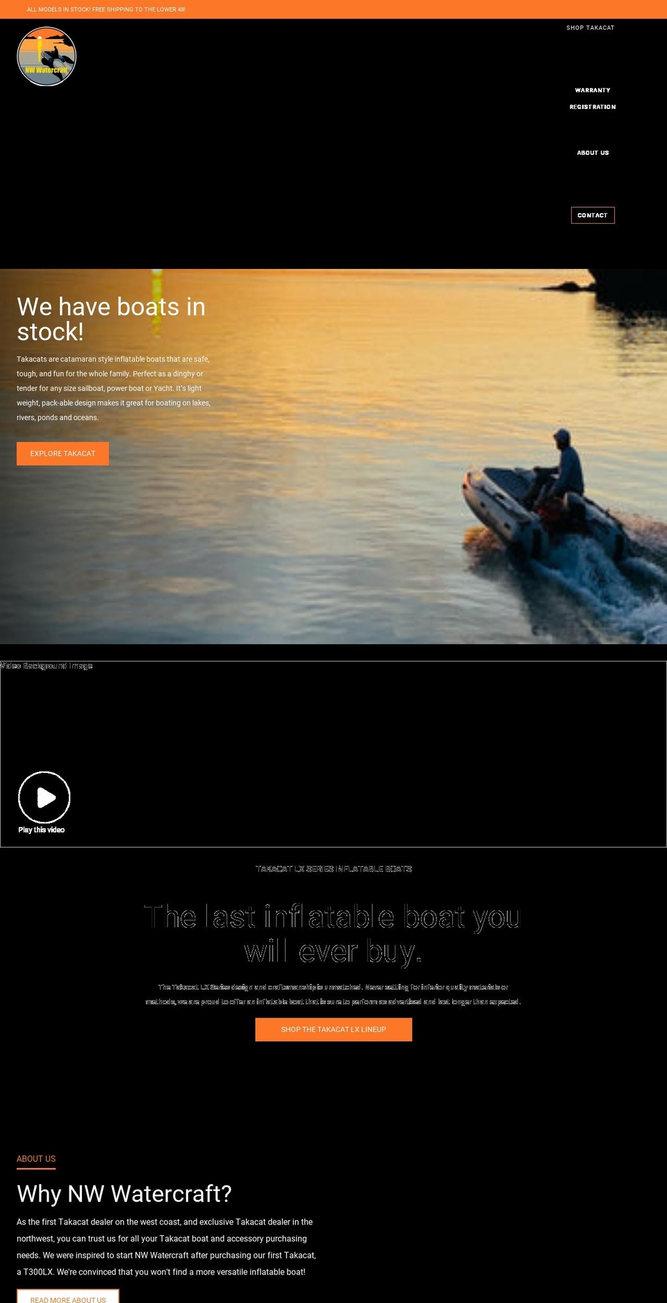 nwwatercraft.com shopify website screenshot