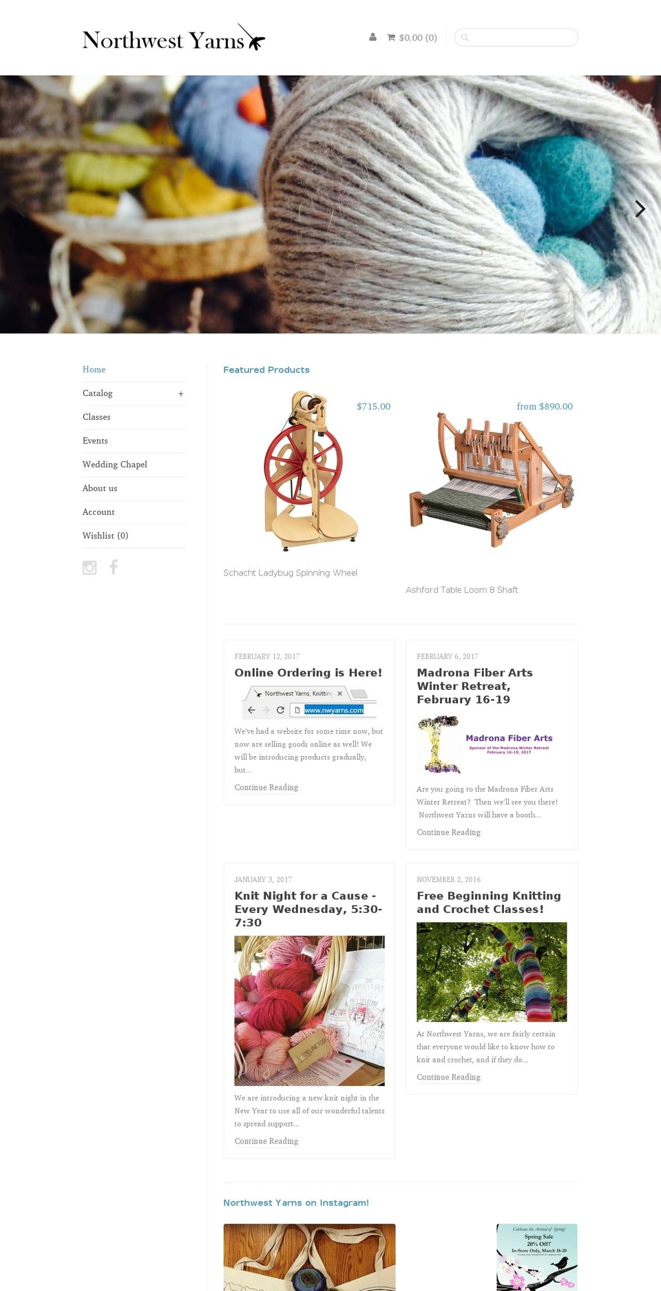 nwyarns.com shopify website screenshot