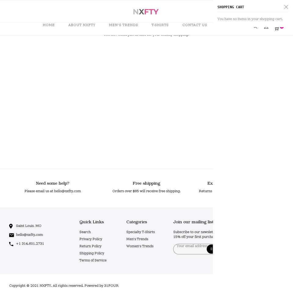 Amely Shopify theme site example nxfty.com