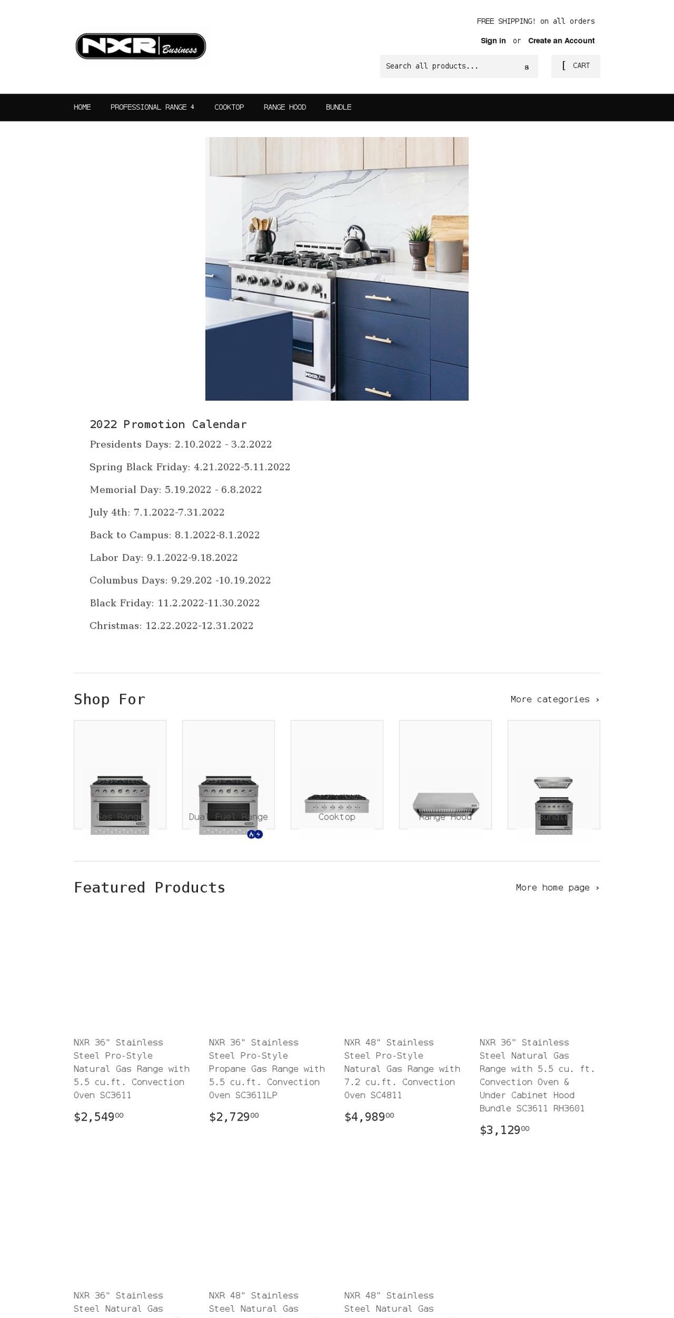 nxrbusiness.com shopify website screenshot