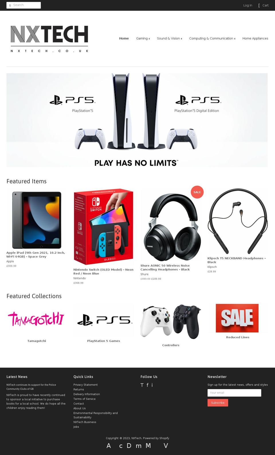 nxtech.co.uk shopify website screenshot