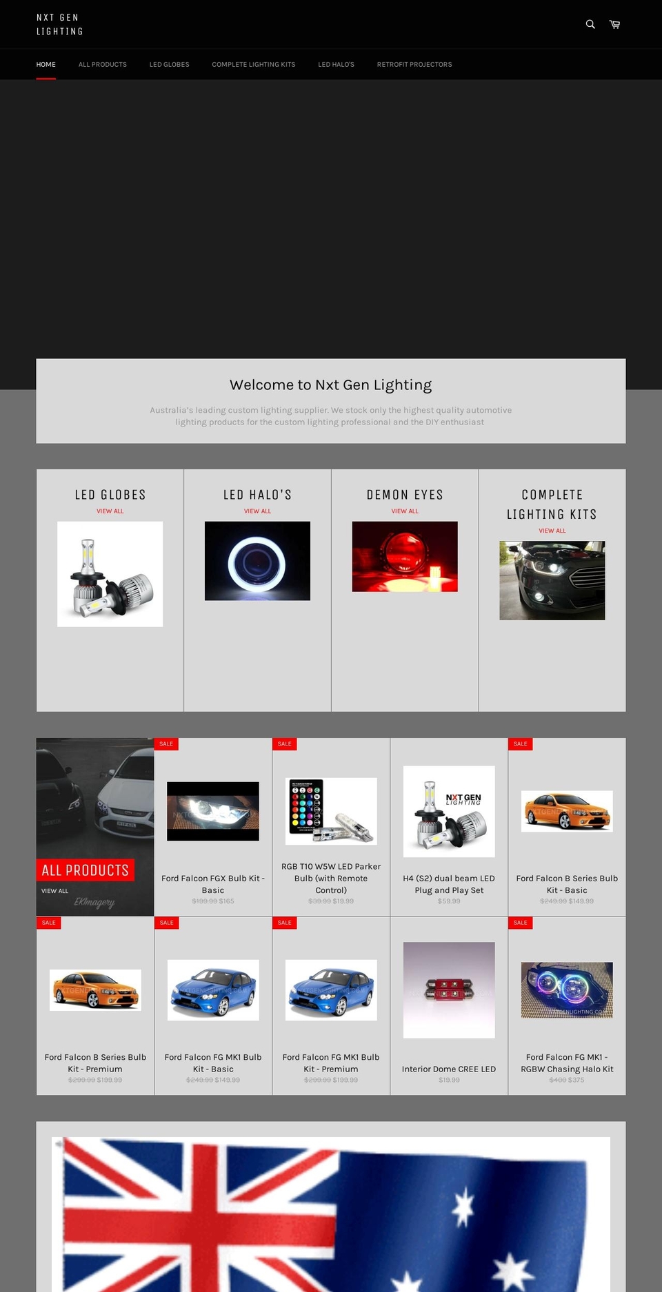 nxtgenlighting.com — Shopify storefront screenshot