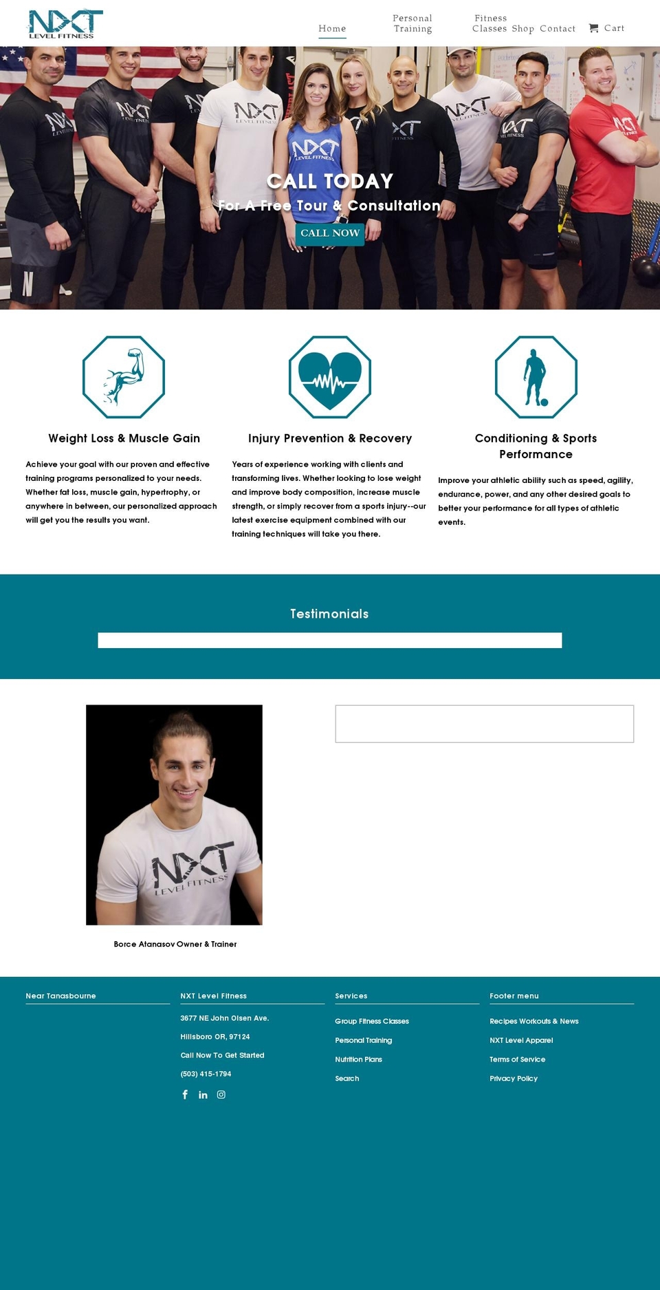 nxtlevel.fitness shopify website screenshot