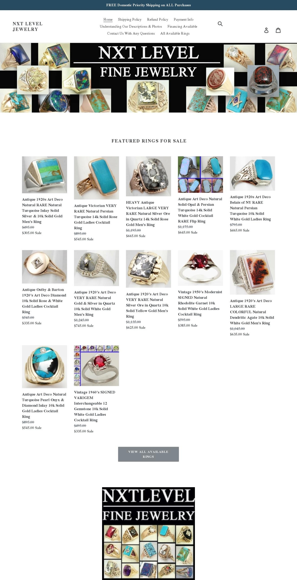 nxtleveljewelry.com shopify website screenshot