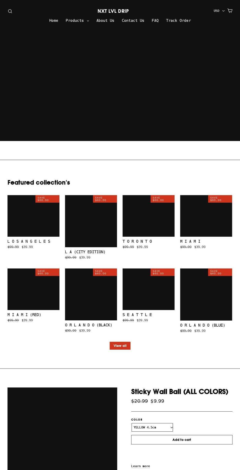 nxtlvldrip.com shopify website screenshot
