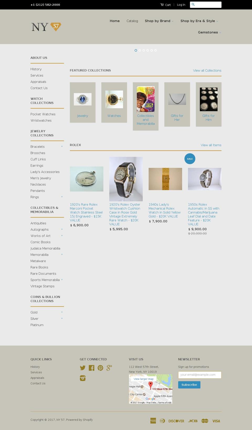ny57.com shopify website screenshot
