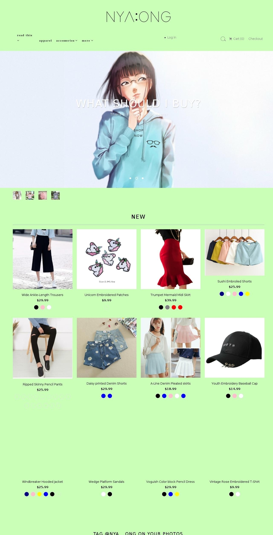 nya-ong.com — Shopify storefront screenshot