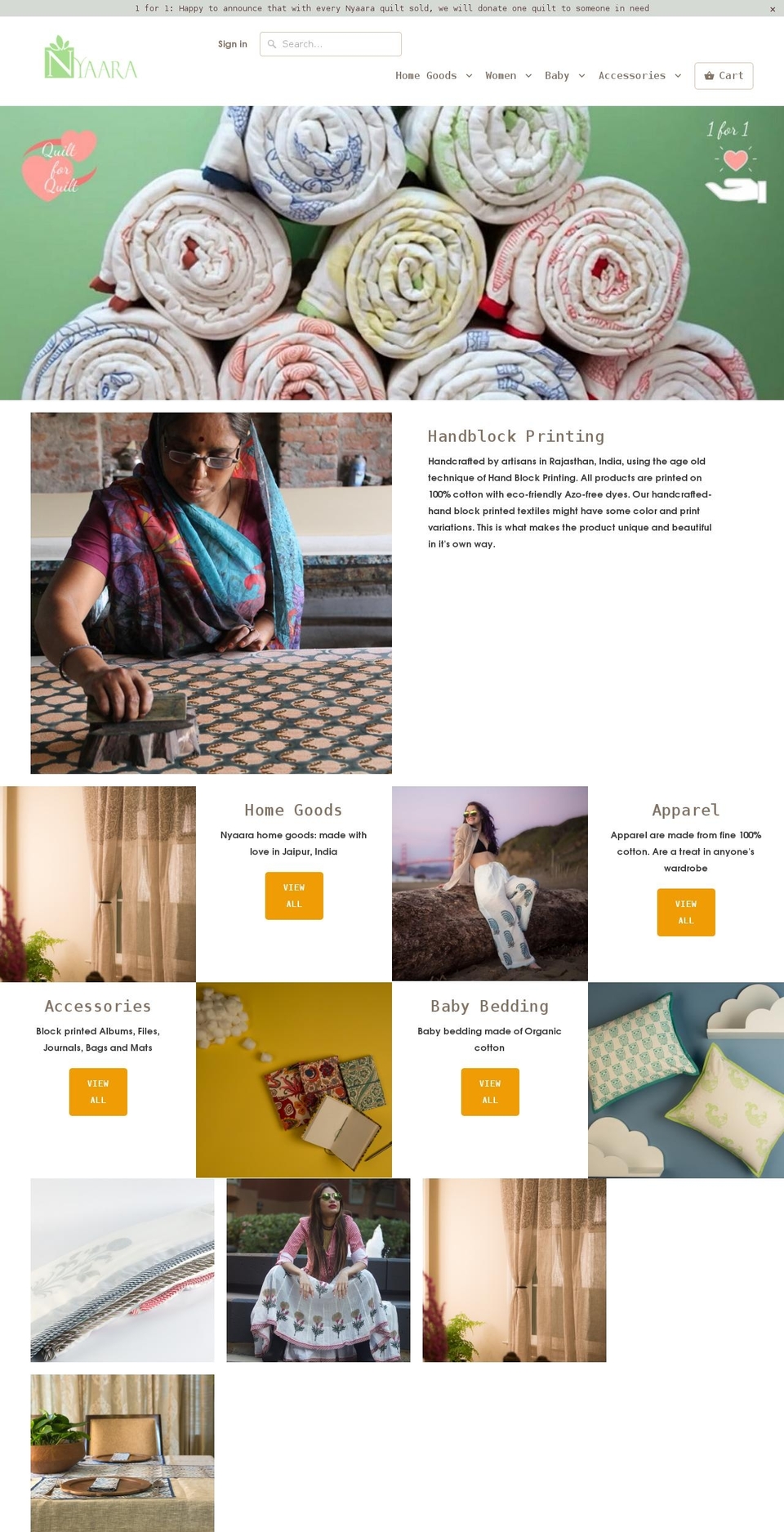 nyaara.com shopify website screenshot